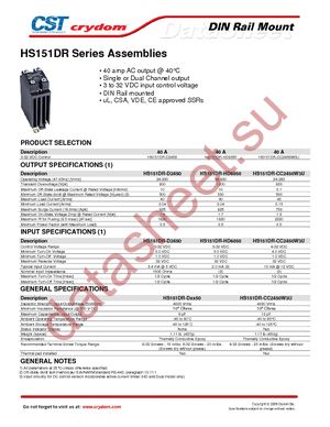 HS151DR-CC2425W3U datasheet  